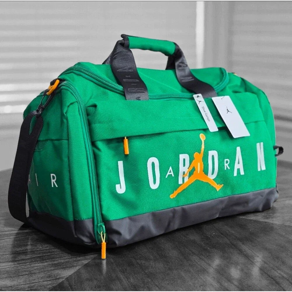 Nike Air Jordan Velocity Duffle Bag Pine Green Gold Small Shoe Garage Gym Travel
